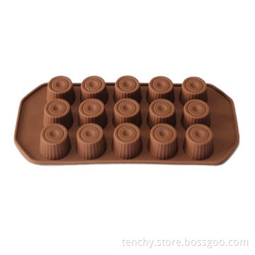 15-Cavity Silicone Chocolate Molds, Soap Moulds
